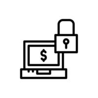 secure payment line style icon vector