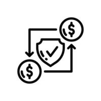 secure payment line style icon vector