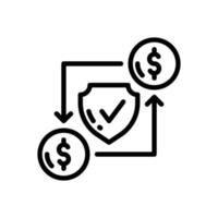 secure payment line style icon vector