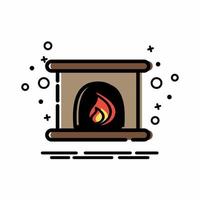 icono de chimenea estilo colorido vector