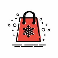 icono de bolsa de regalo estilo colorido vector