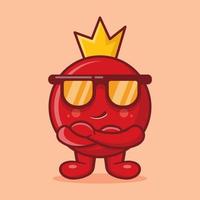 super cool grenade fruit mascot isolated cartoon in flat style vector