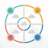 Basic circle infographic template with 4 steps. vector