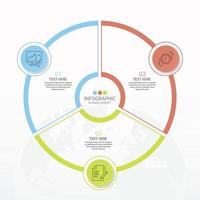 Basic circle infographic template with 3 steps. vector