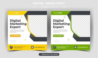 plantilla de publicación de redes sociales de experto en marketing empresarial creativo vector