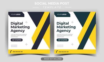 Digital business marketing agency social media post template vector