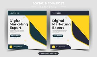 plantilla de publicación de redes sociales de marketing de negocios digitales vector