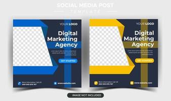 Digital business marketing agency social media post template vector