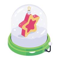 globo de nieve de navidad vector