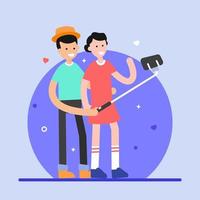 selfie y tomar una foto vector