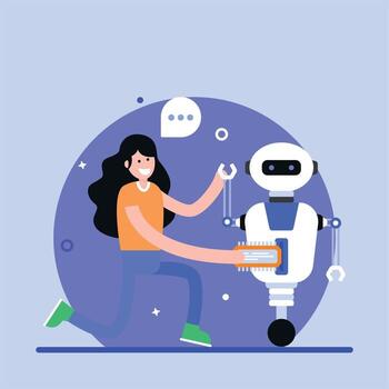 procesador y desarrollador de robots vector