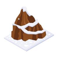 Snowy Mountain and Hill vector