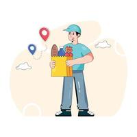 Grocery and  Delivery vector