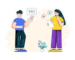 Online and Social  Chat vector