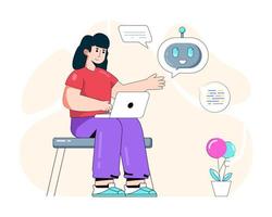 conversación y charla de robot vector