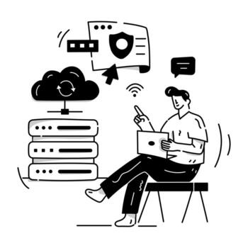 servidor y alojamiento en la nube vector