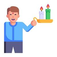 luces de velas de diwali vector