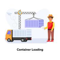 Logistics Container Loading vector