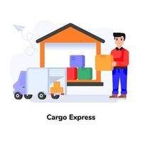 Cargo Express and Warehouse vector