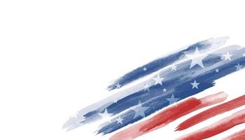 Watercolor american flag on white background America USA vector illustration
