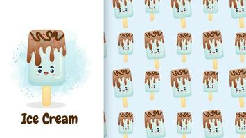 Cute ice cream seamless pattern. Cute pattern Premium Vector