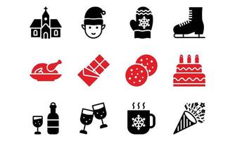 Christmas Xmas Icon Set in Glyph Style Vol 4 vector