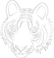 Tiger contour silhouette pattern vector illustration