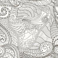 design doodle line drawn abstract ethnic seamless pattern vector