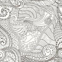 design doodle line drawn abstract ethnic seamless pattern vector