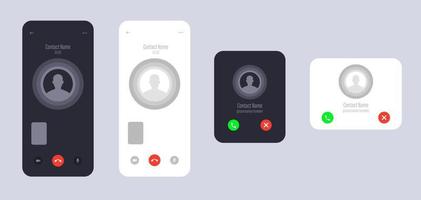 Mobile online video call interface template with user icon. Vector UI screen.