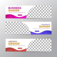 Plantilla de pancartas blancas con lugar para la foto. anuncios de banners web abstractos modernos. diseño vectorial vector