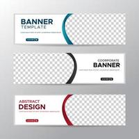 White banners template with place for photo. Modern abstract web banners ads. vector design