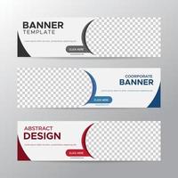 White banners template with place for photo. Modern abstract web banners ads. vector design