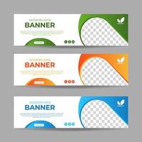 Plantilla de banners abstractos con lugar para la foto. anuncios de banners web abstractos modernos. diseño vectorial vector