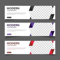 Modern web banners template with place for photo. Modern abstract web banners ads. vector design