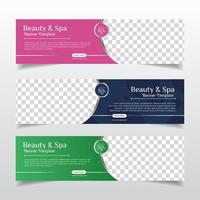 Beauty and spa web banner with place for photo. Horizontal Layout template. Business Ad banner. Vector EPS 10