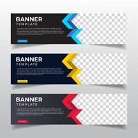 Corporate banners template with place for photo. Modern abstract web banners ads. vector design