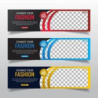 Modern Abstract web banner with place for photo. Horizontal Layout template. Business Ad banner. Vector EPS 10