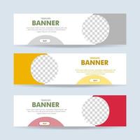 White banners template with place for photo. Modern abstract web banners ads. vector design