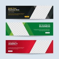 Business banners template with place for photo. Modern abstract web banners ads. vector design