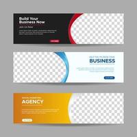 Corporate banners template with place for photo. Modern abstract web banners ads. vector design