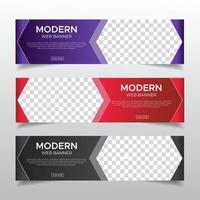 Plantilla de banners web moderno con lugar para la foto. anuncios de banners web abstractos modernos. diseño vectorial vector