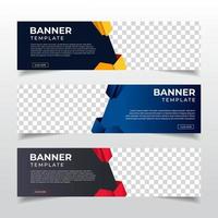 Plantilla de banners corporativos con lugar para foto. anuncios de banners web abstractos modernos. diseño vectorial vector