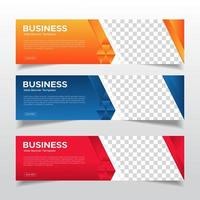 Corporate banners template with place for photo. Modern abstract web banners ads. vector design