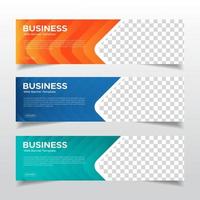 Corporate banners template with place for photo. Modern abstract web banners ads. vector design