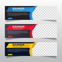 Plantilla de banners corporativos con lugar para foto. anuncios de banners web abstractos modernos. diseño vectorial vector