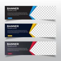 Corporate banners template with place for photo. Modern abstract web banners ads. vector design