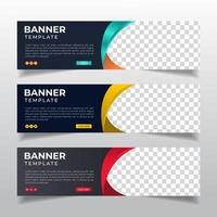 Corporate banners template with place for photo. Modern abstract web banners ads. vector design