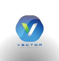 vector de logotipo corporativo letra v