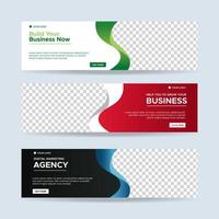 White banners template with place for photo. Modern abstract web banners ads. vector design